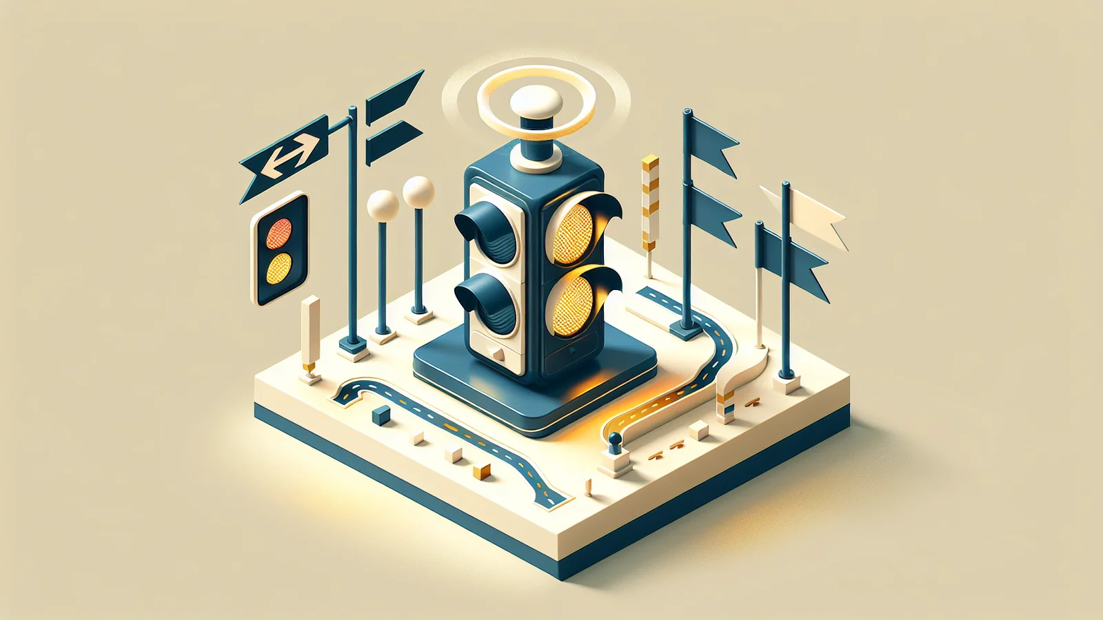 解約タイミングを見極める信号機のイラスト