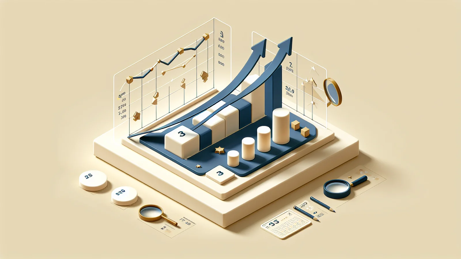 SWELL運用半年でSEO評価が積み上がる過程を表したグラフのイラスト