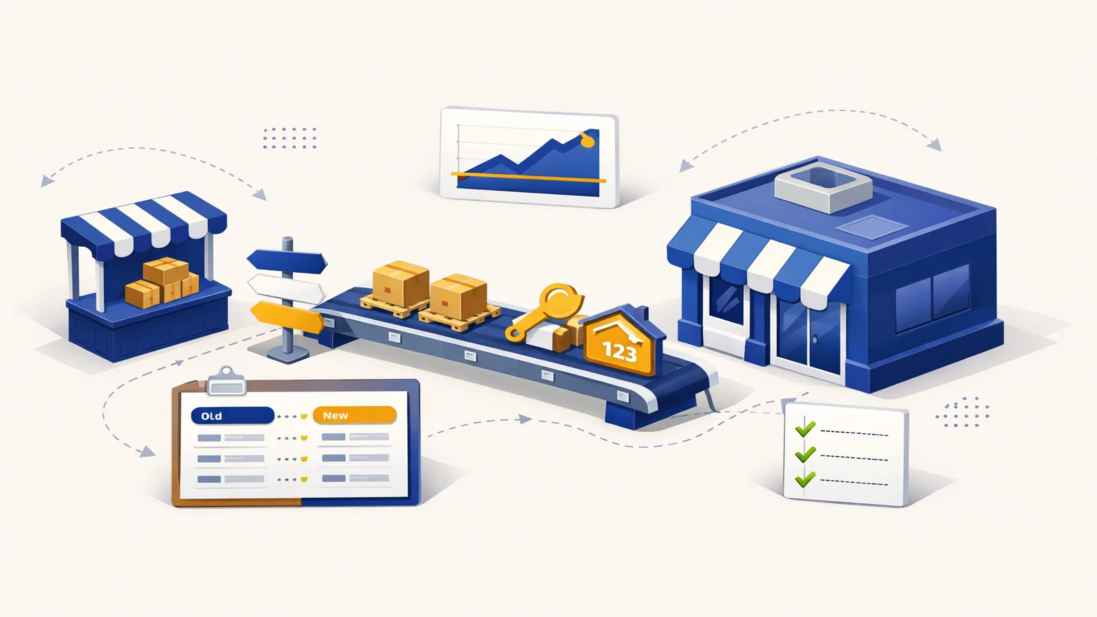 BASEからShopifyへ乗り換える時期の目安を示すイメージ