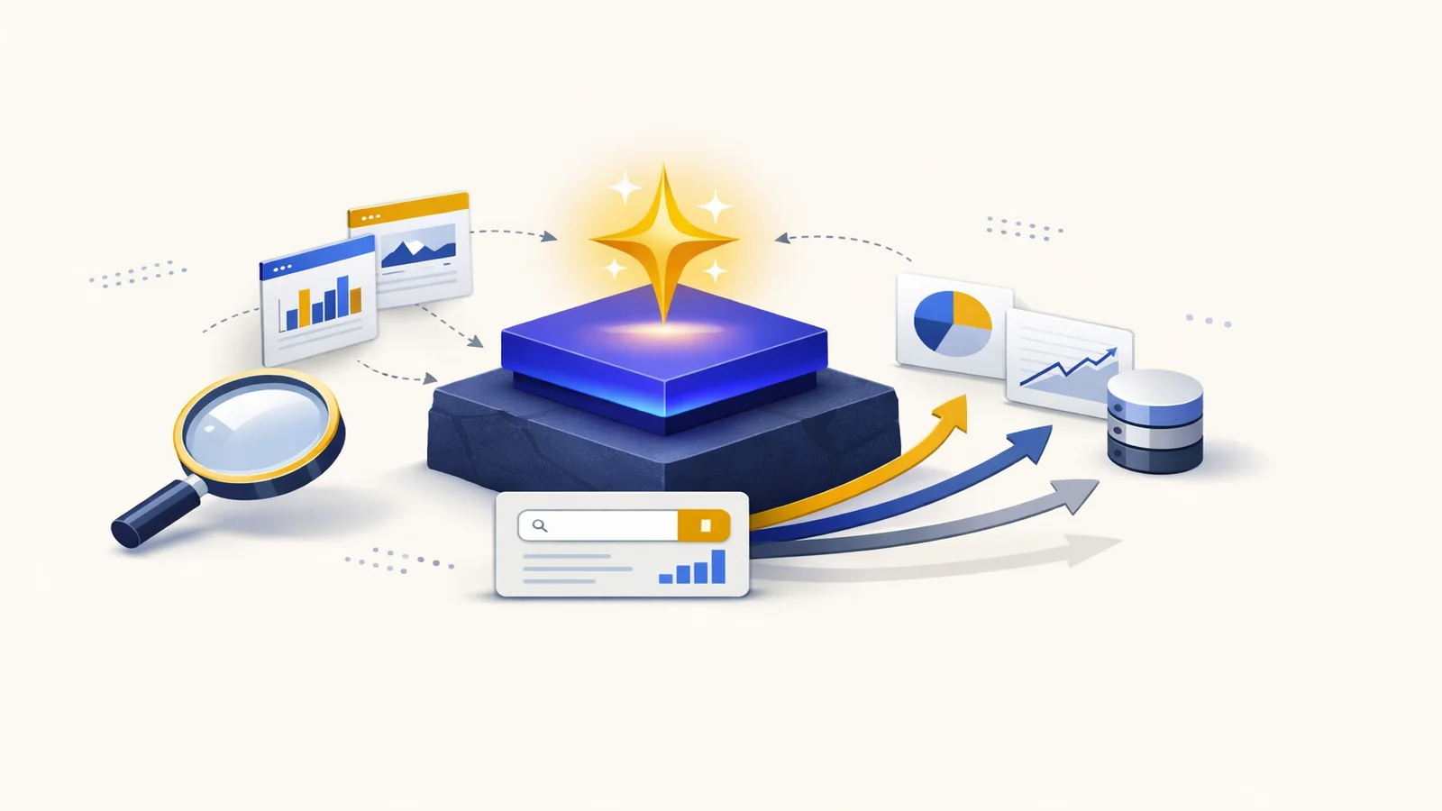 Googleの生成AI最適化ガイドがSEOの基本を土台と位置づけていることを示すイメージ